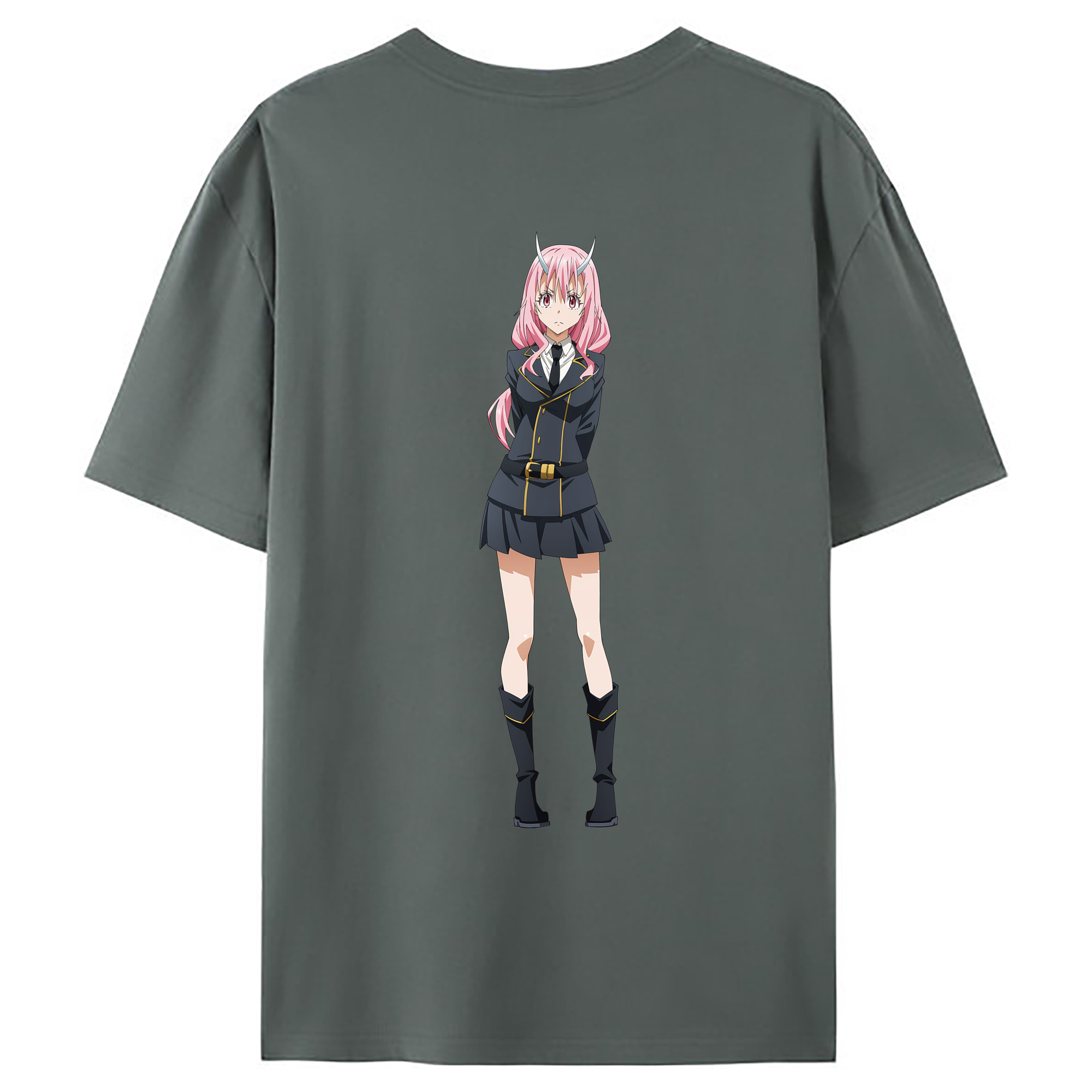 （画像用） 転スラ Regarding Reincarnated to Slime 綿100％ メンズ半袖Tシャツ（バックプリント） 通気性